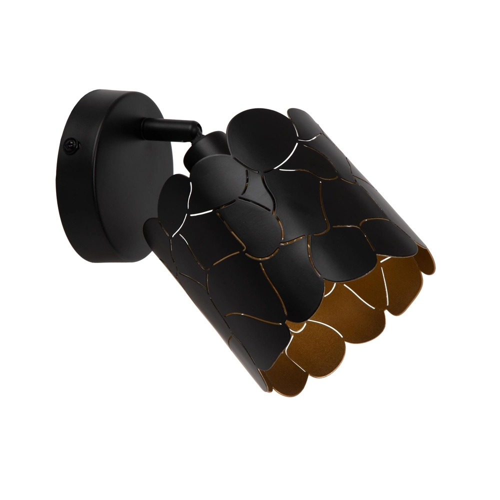 Wall lamp Almelo Black with gold inside