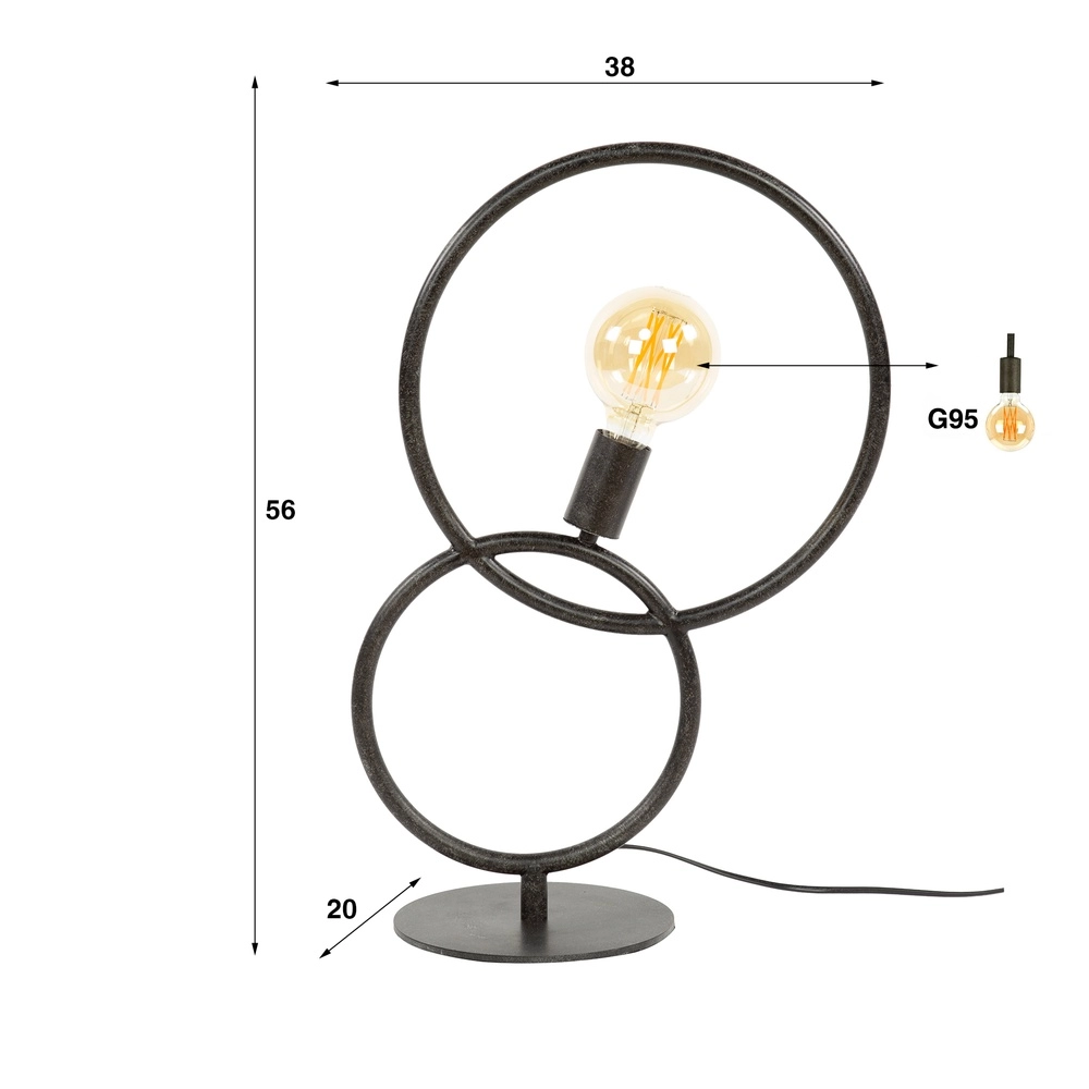Design table lamp Loop black - 1x E27 Lyora 8716803511033