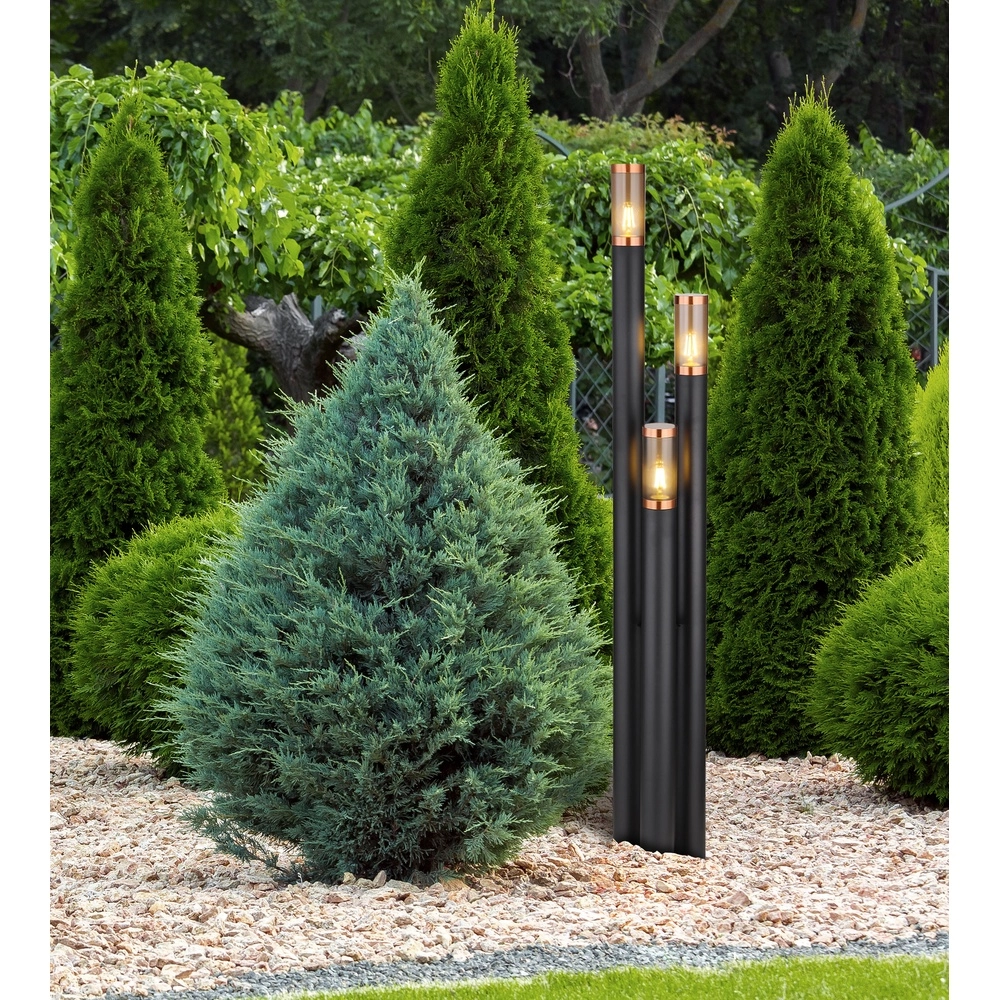 3-light garden lamp Boston Black Globo 9007371442904