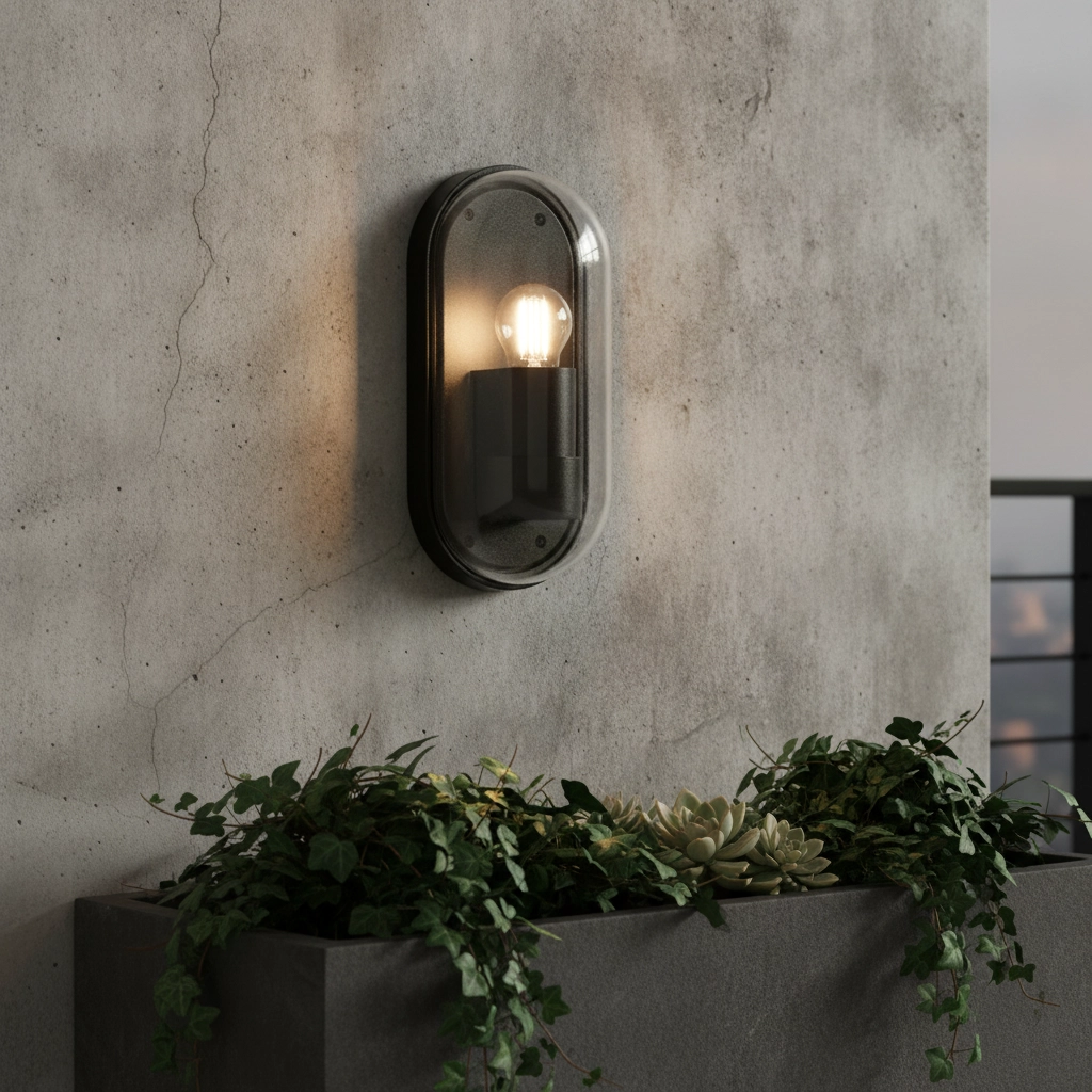 Oval wall lamp Amel Classic anthracite