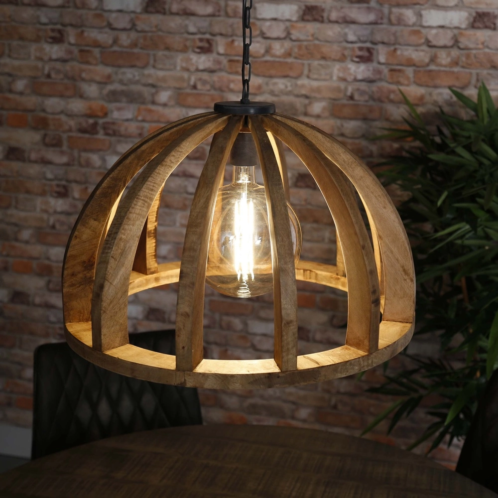 Wooden dining table pendant lamp Orba Ø 60cm - E27 Lyora 8716803513211