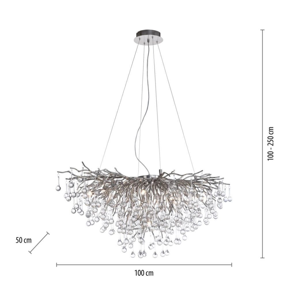 Unique chandelier Icicle metal Paul Neuhaus 4012248352137