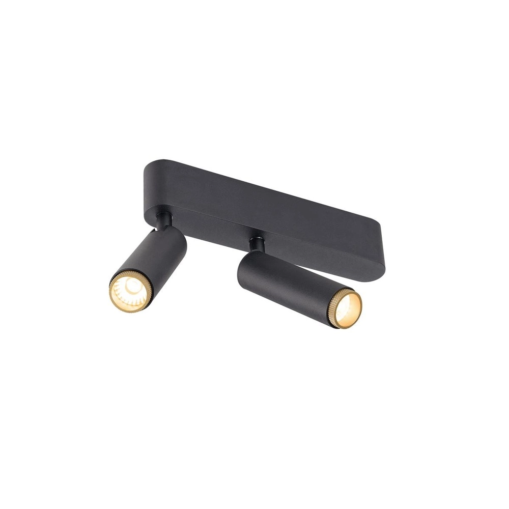 Surface-mounted spot Grip! S 2-light black 2700K SLV 4024163304900