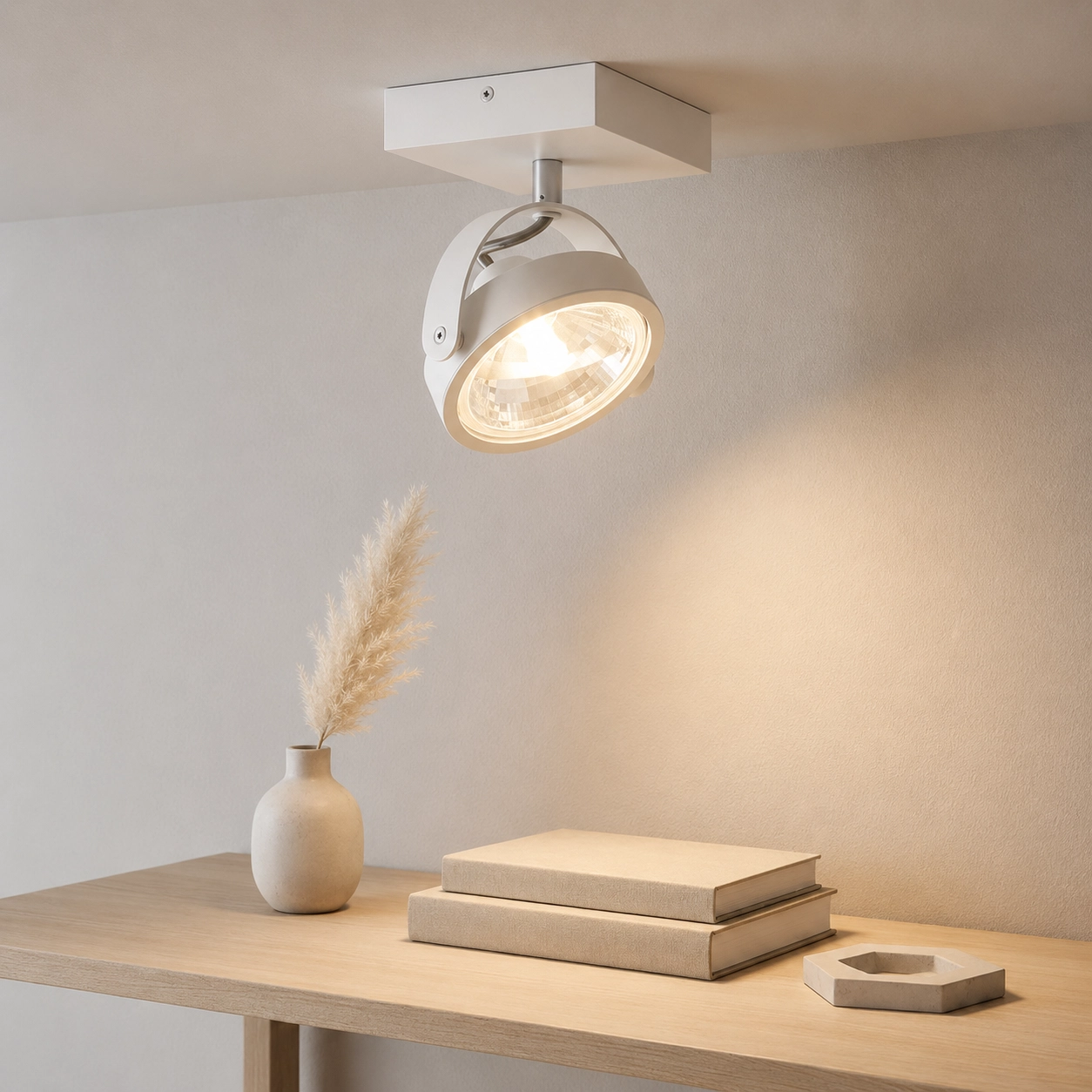Surface-mounted spotlight Wajer single white