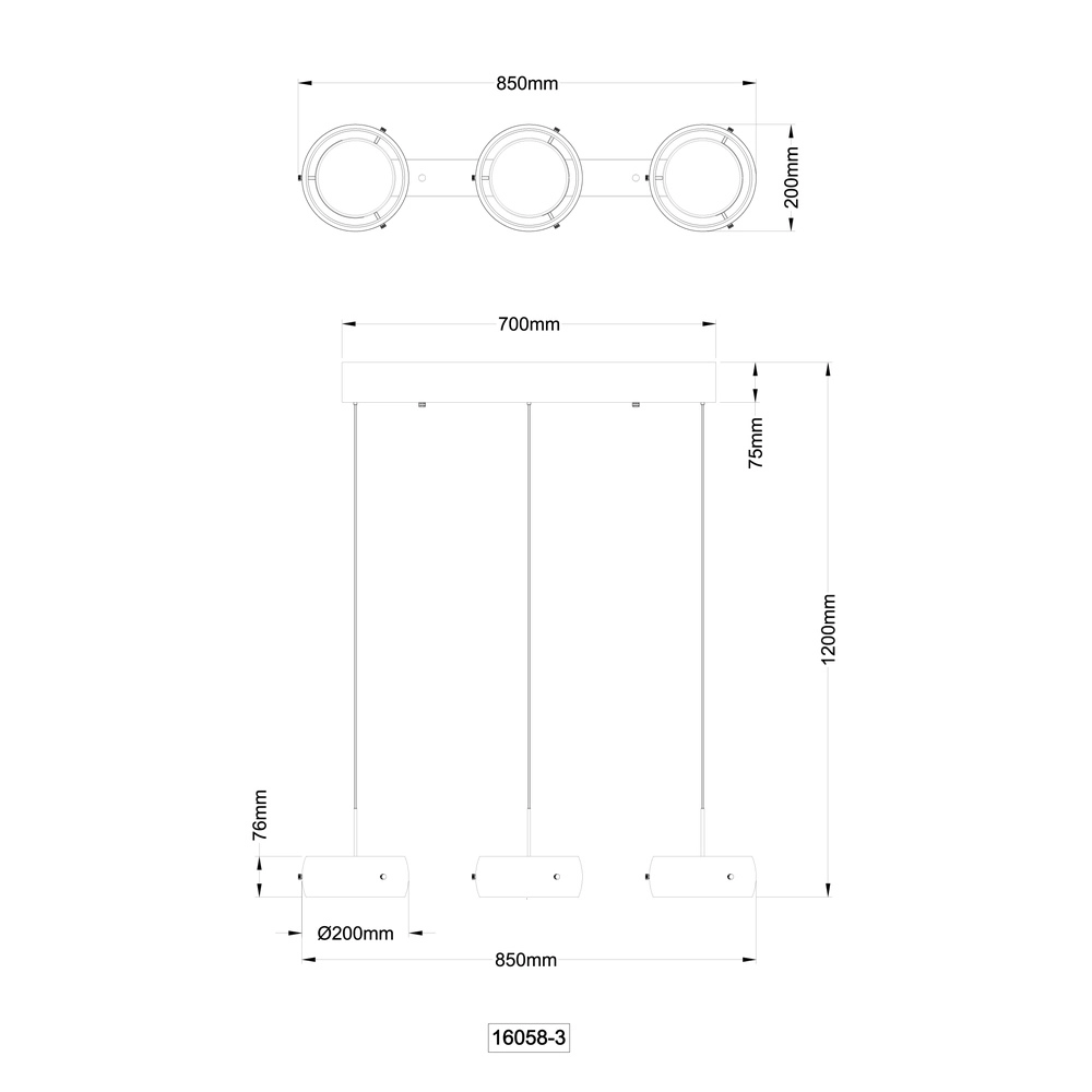 Design pendant lamp Livion Black Globo 9007371589128