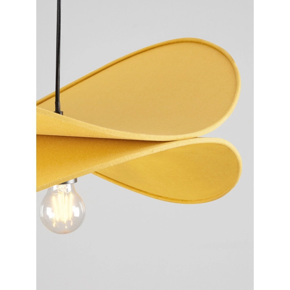 Modern pendant lamp Luve black with yellow Lyora 5212017493705