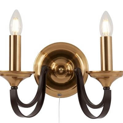 Classic wall lamp Belfry Bronze with gold Searchlight 5053423135748