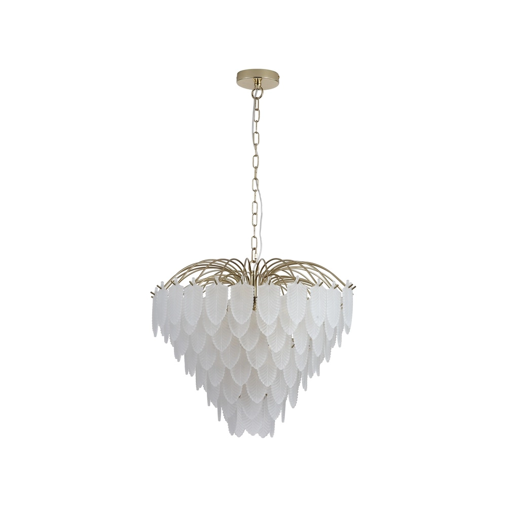 Wall lamp Feather gold with white glass Searchlight 5053423303895