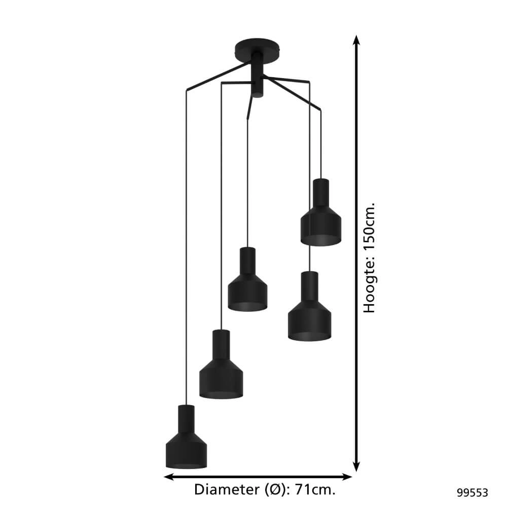 Vide hanging lamp Casibare black Eglo 9002759995539