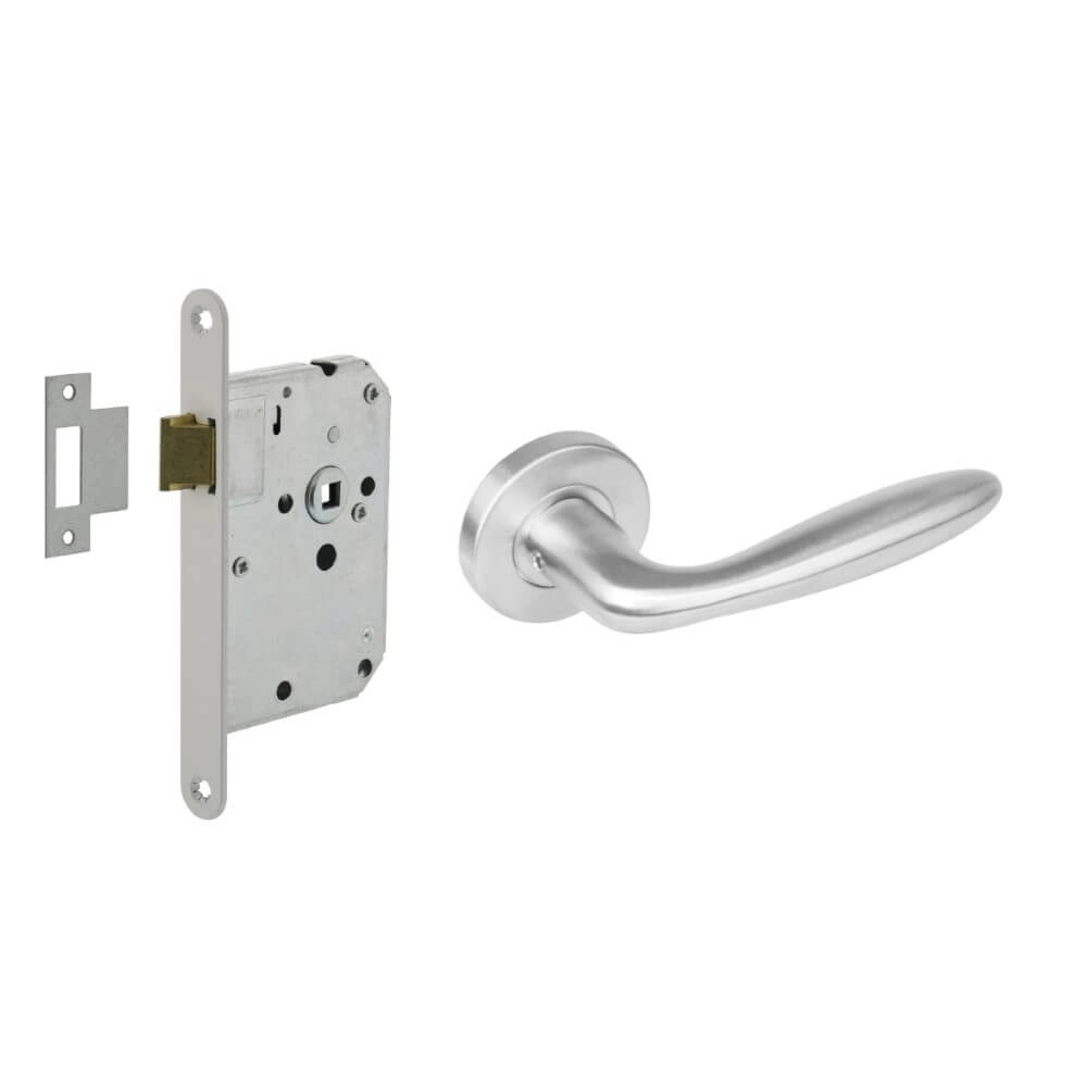 Complete door handle set Jupiter Stainless steel