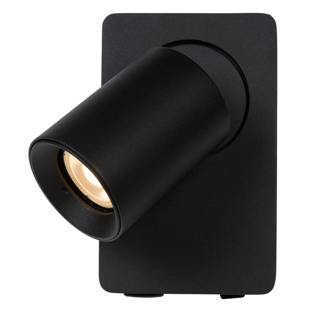 Bedside lamp Nigel with USB charging point black Lucide 5411212092731