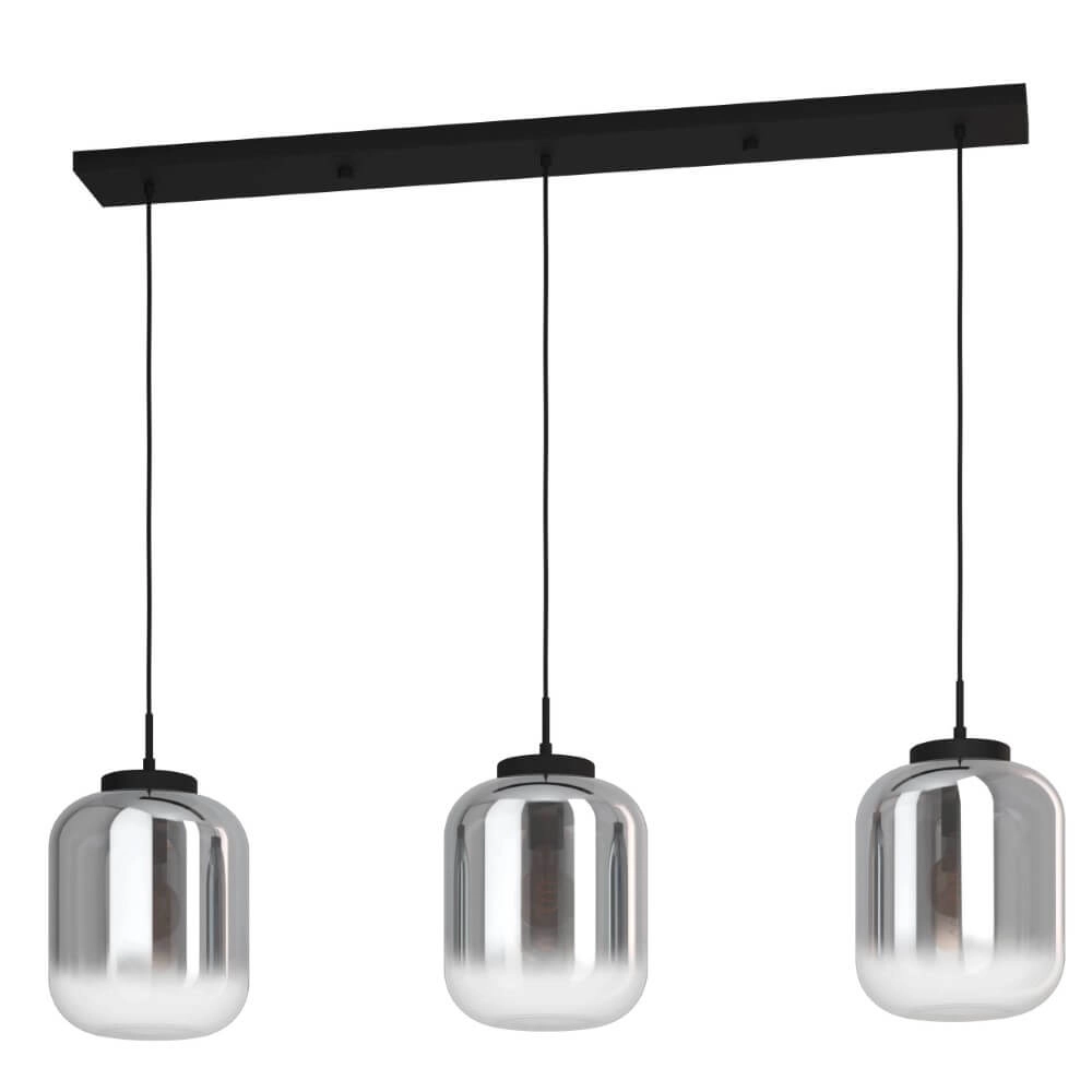 Black hanging lamp Bulciago 3-light