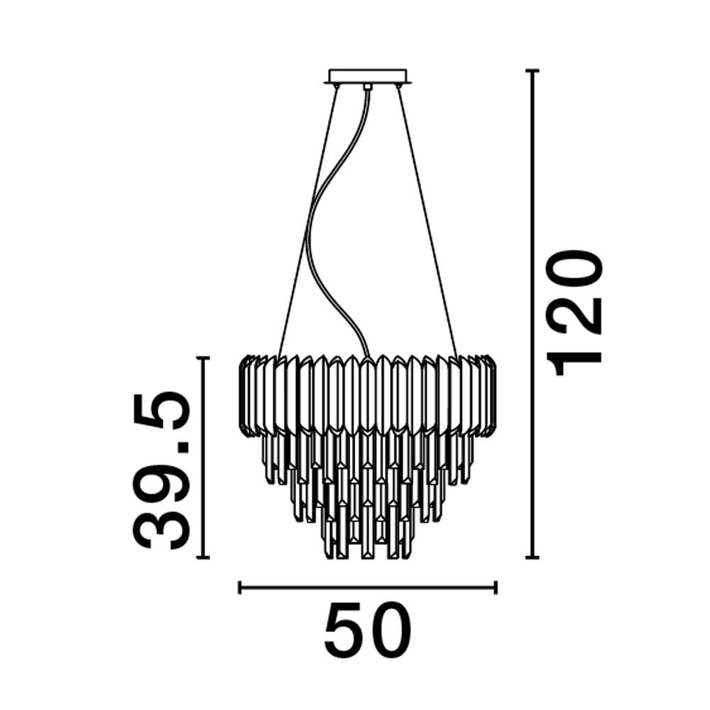 Pendant lamp Magnolia gold and crystal Ø 50cm Lyora 5212017434968