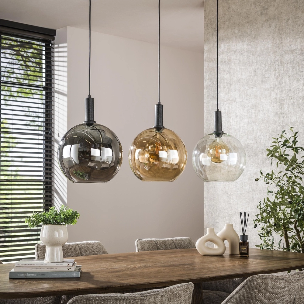 Glass pendant lamp Sfera 3x Ø 30cm - coloured glass Lyora 8716803512351