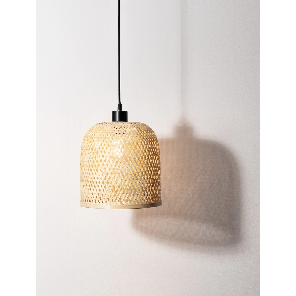 Pendant lamp Intra black with bamboo cap Lyora 5212017454829