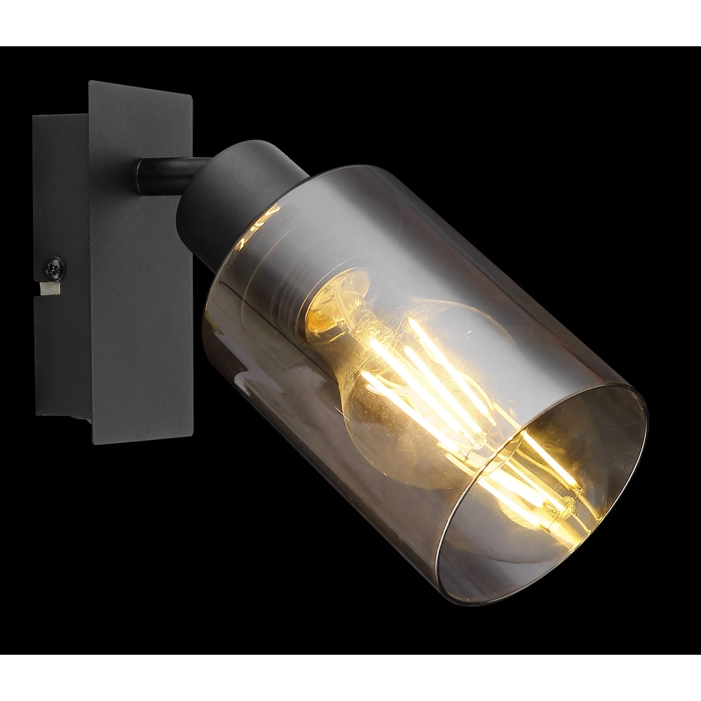 Wall lamp Hadera black with smoke glass Globo 9007371437214