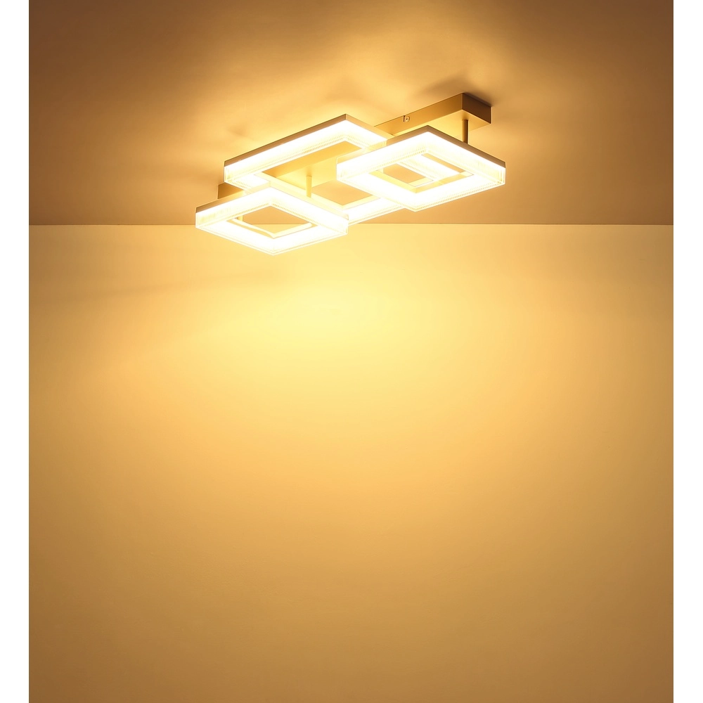 Modern ceiling lamp Zara sand brown square 66cm Globo 9007371567089