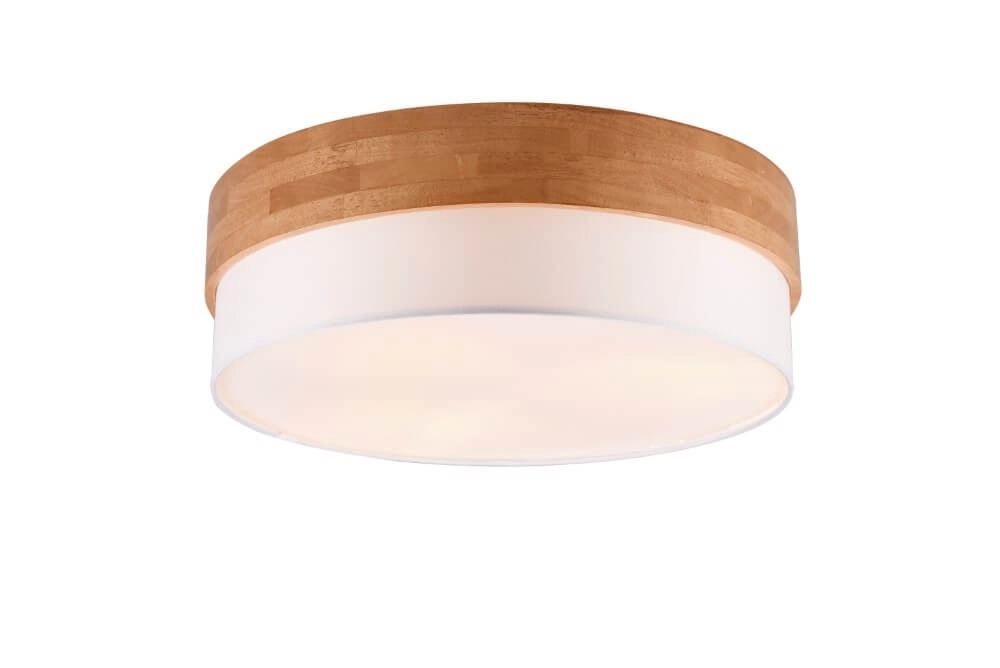 Ø 50cm ceiling lamp Seasons wood with white Trio 4017807526202
