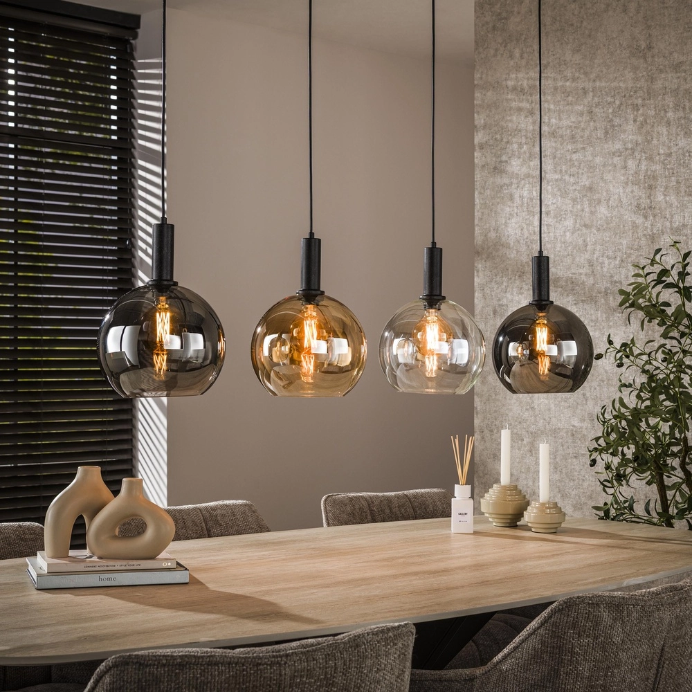 Glass pendant lamp Sfera 4x Ø 25cm - coloured glass