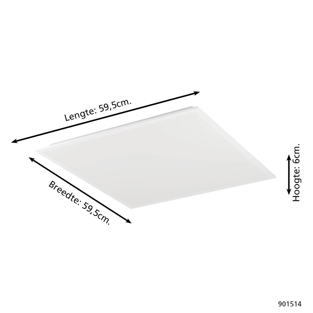 Smart ceiling light Moradillo-Z white square 59.5cm Eglo 9008606342181