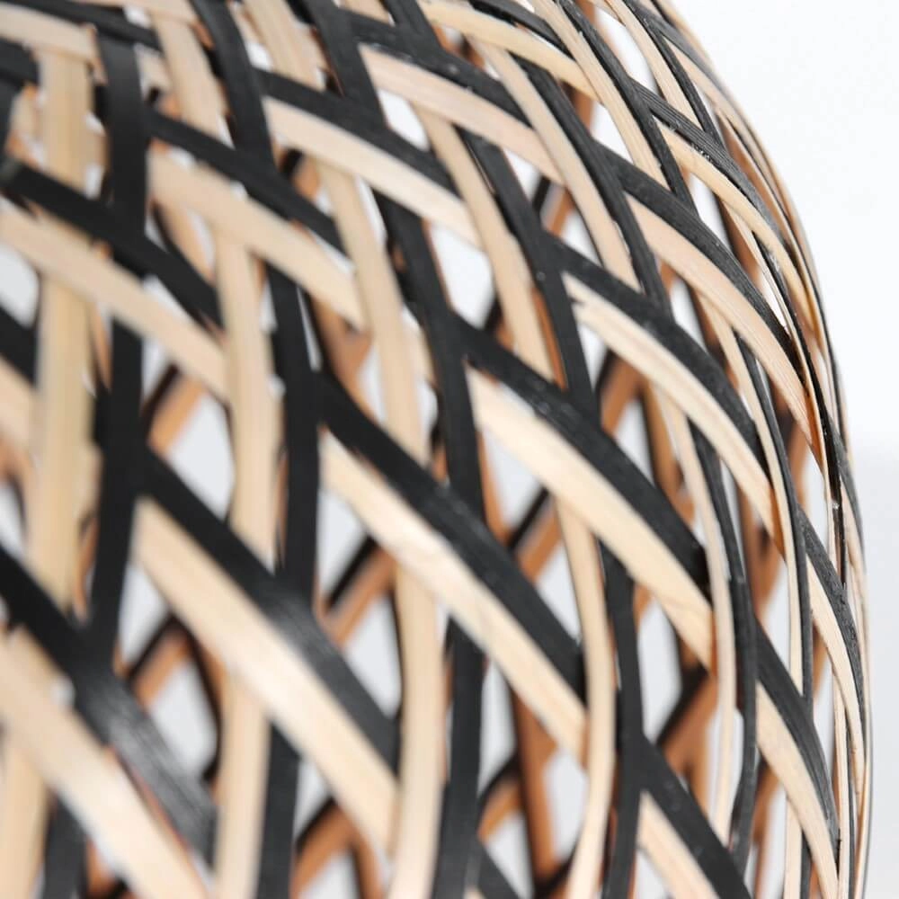 Black bamboo table lamp Maze Ø 30cm Steinhauer 8712746147247