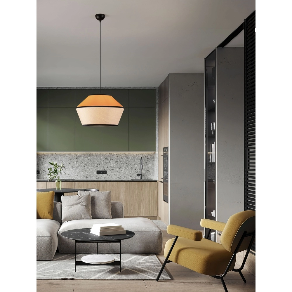 Pendant lamp Veliss white with yellow