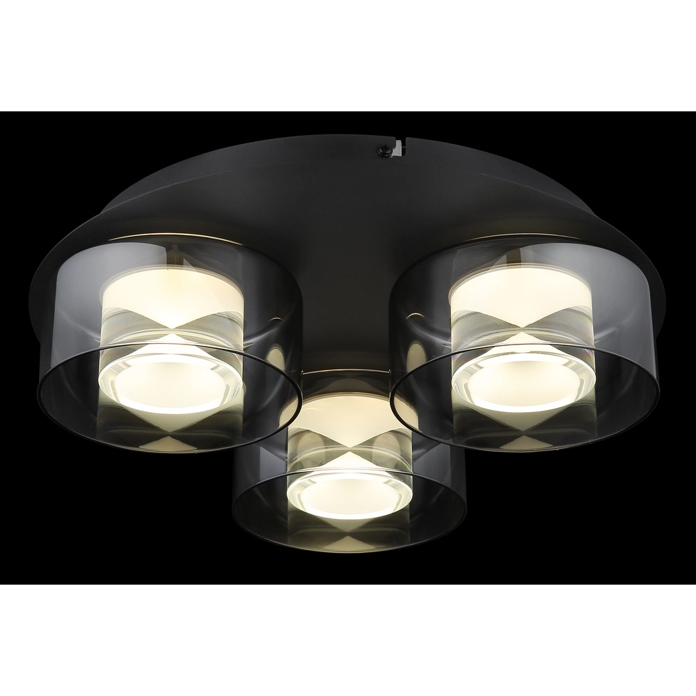 Design ceiling lamp Belinda 3-light black Globo 9007371525317