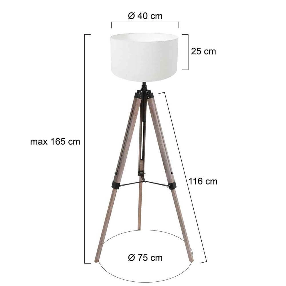 Tripod floor lamp Triek with white hood Steinhauer 8712746176100