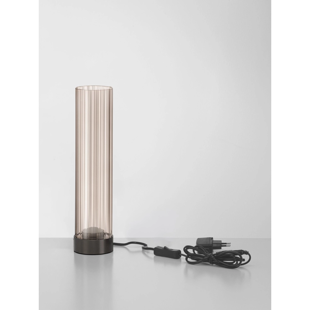 Design table lamp Brielle anthracite with mocha glass Lyora 5212017495457