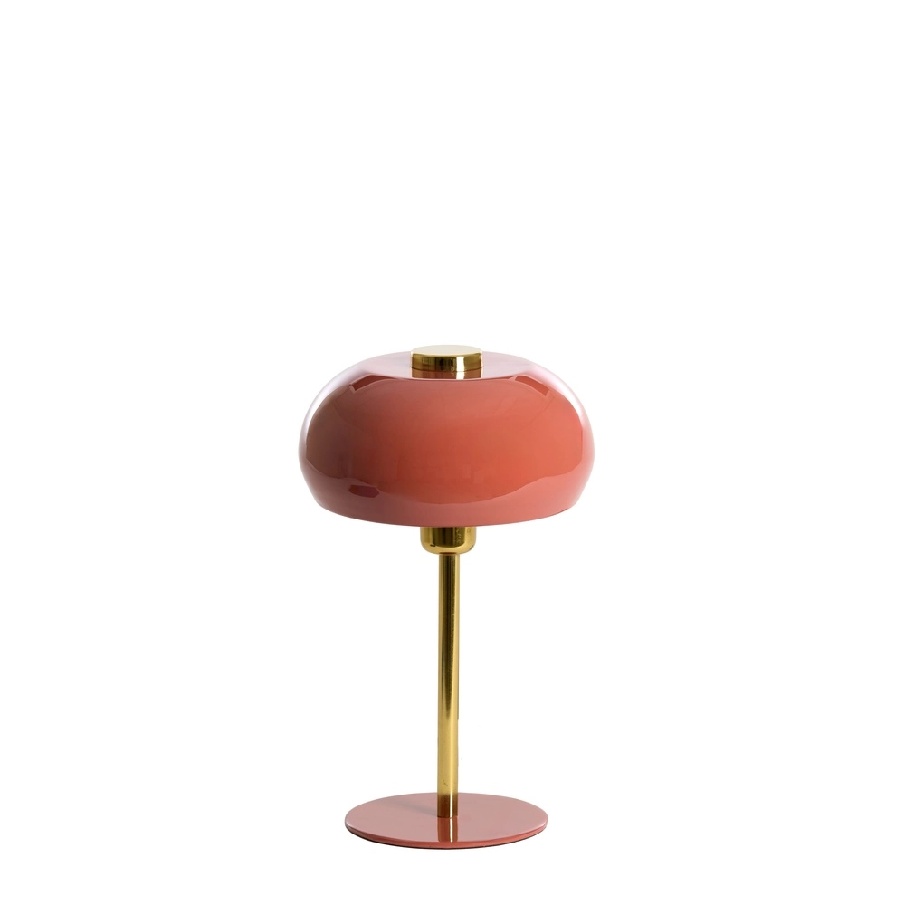 Table lamp Surin Ø 22cm - gloss coral with gold