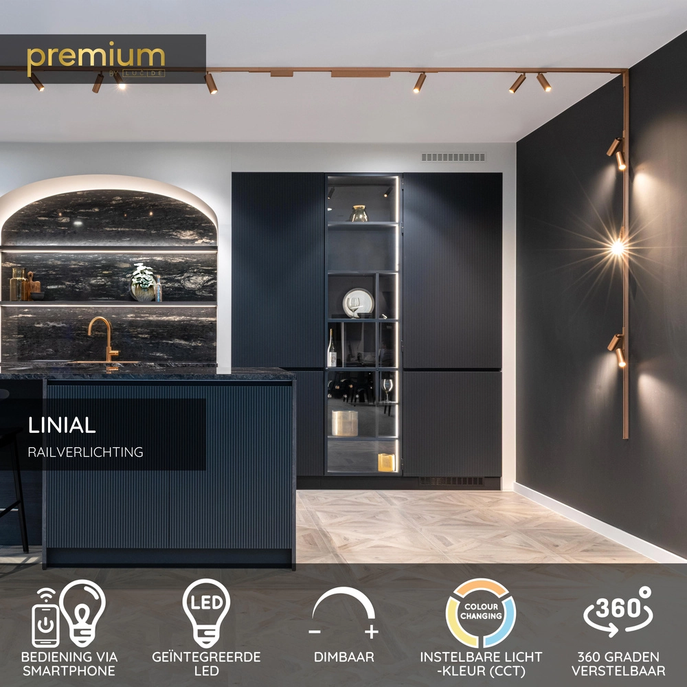 1-fase railspot Linial Bix champagne Premium by Lucide 5411212552174