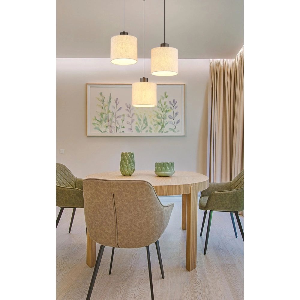 Gunmetal pendant lamp Thea 3-light round Globo 9007371586042