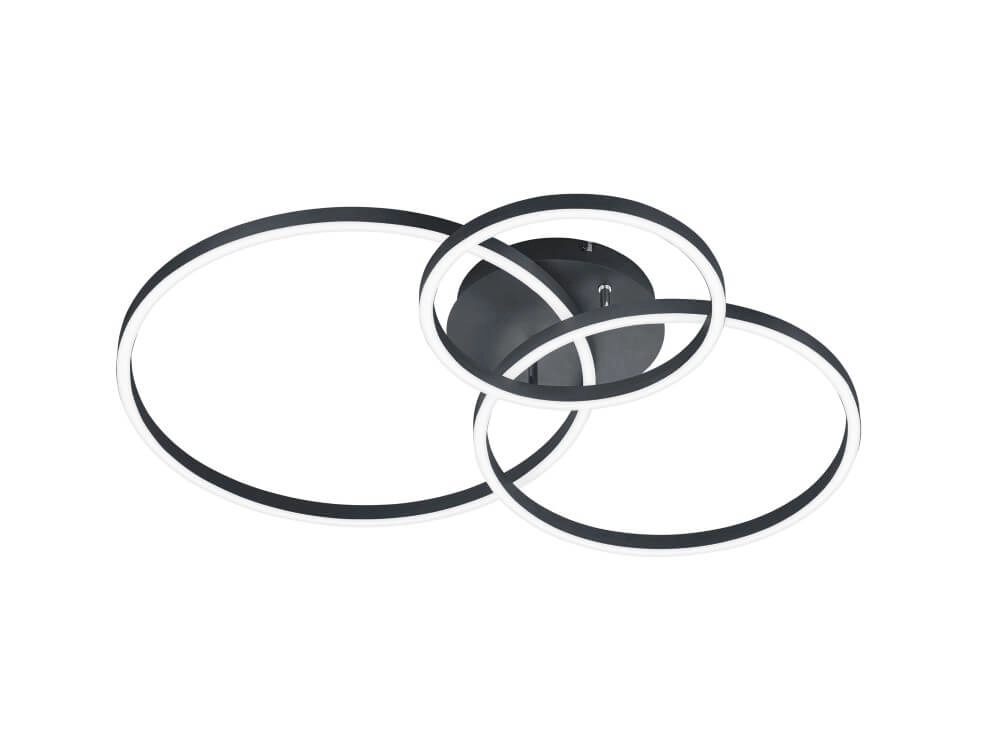 Ceiling lamp Winona 3-ring black Trio 4017807503524