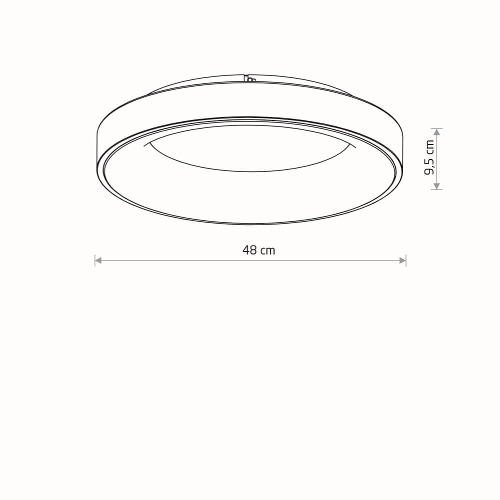 Round ceiling lamp Nikki Round black Ø 48cm Lyora 5903139112079
