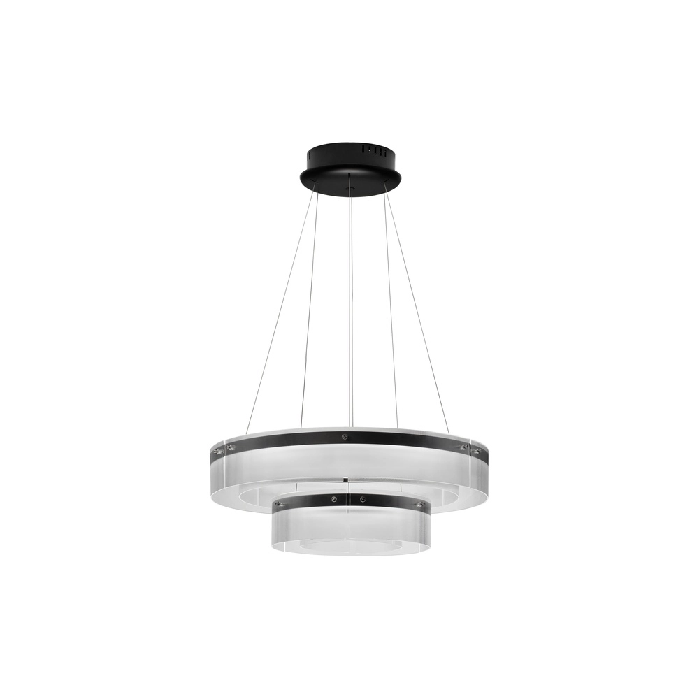 Design pendant lamp Pauline double black with glass Ø 70cm Lyora 5212017445360
