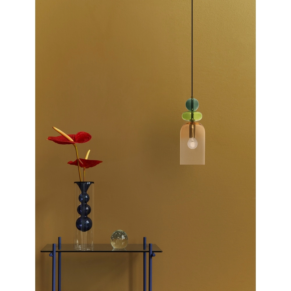 Colored pendant lamp Murano orange Lyora 5212017434203