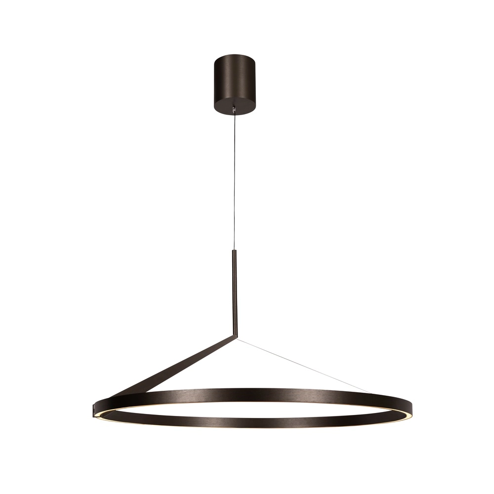 Sleek LED pendant light Applause brushed metal - Ø 80cm