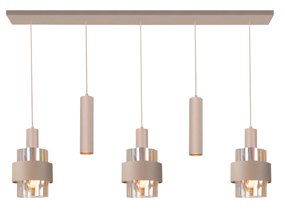 Dining table pendant lamp Marrone 5L - sand