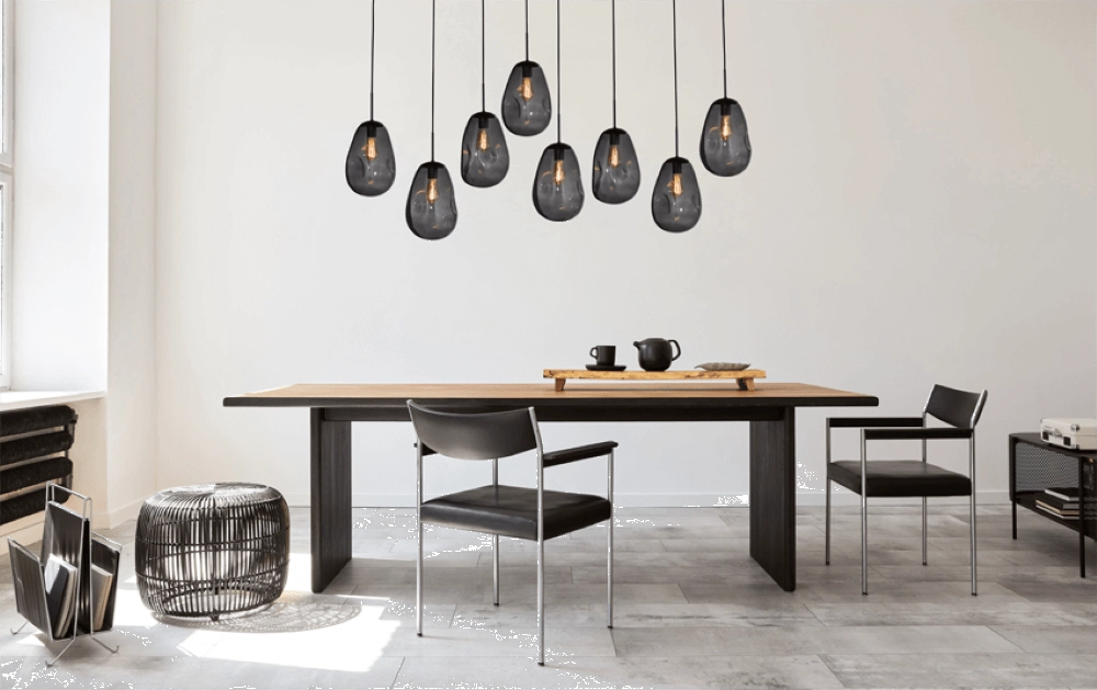 Hanging lamp Lava 8x smoke glass Ø 22.5cm Masterlight 8718121286358