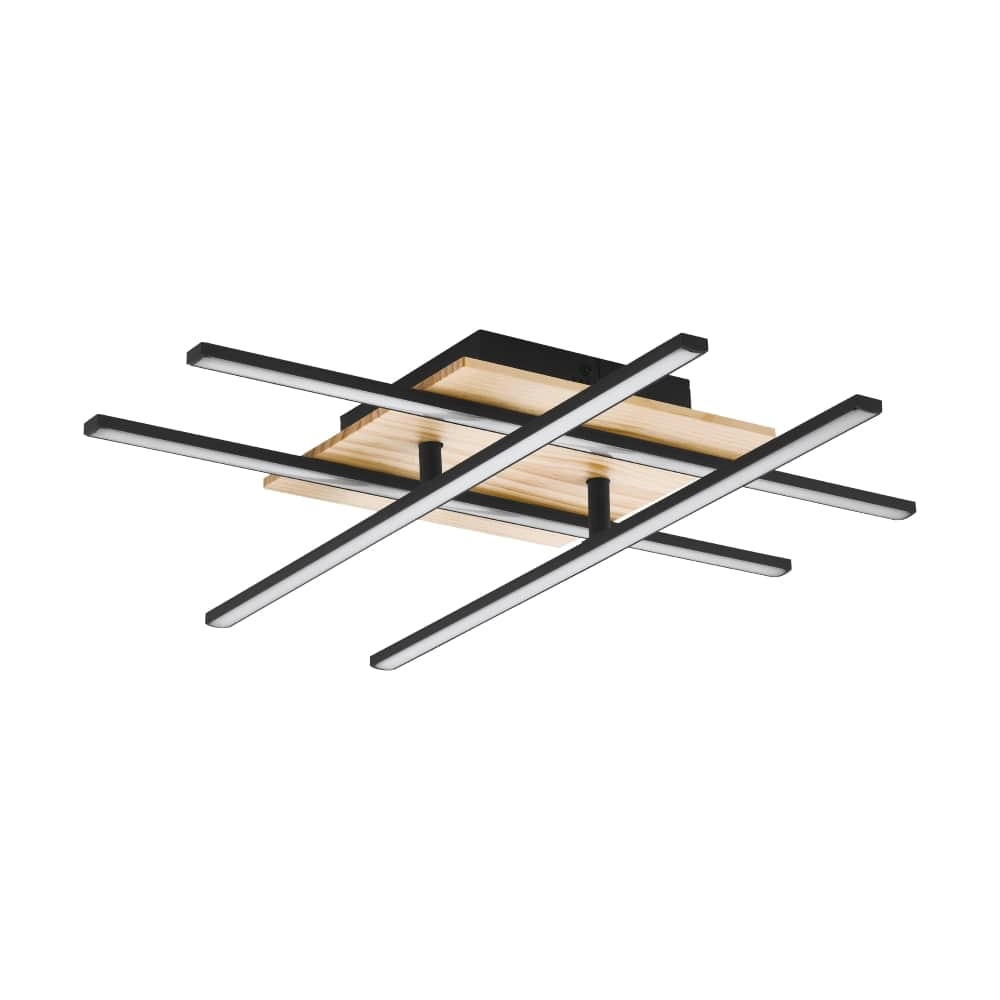 Ceiling light Marinello 1 black with wood