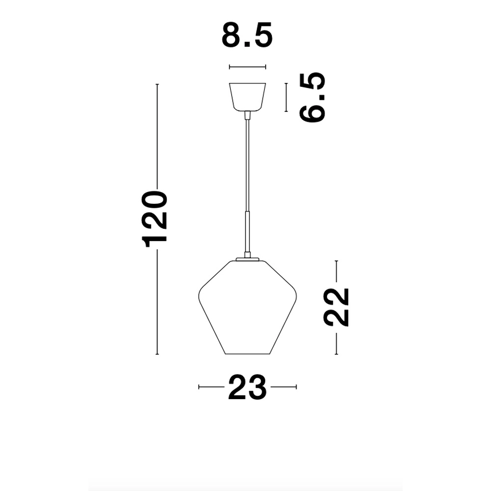 Pendant lamp Veiro chrome glass Ø 23 x 22cm Lyora 5212017421296