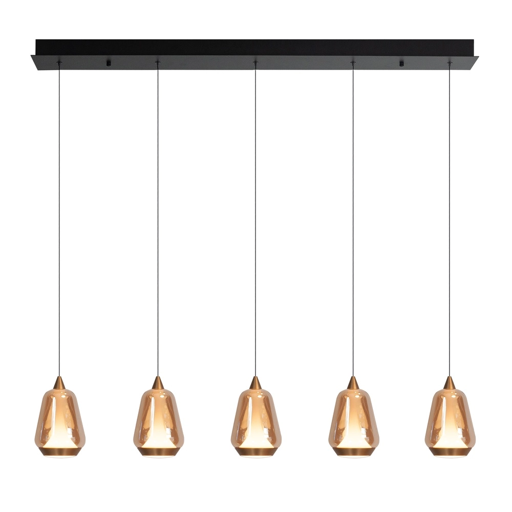 Design pendant lamp Tromba 5-light straight
