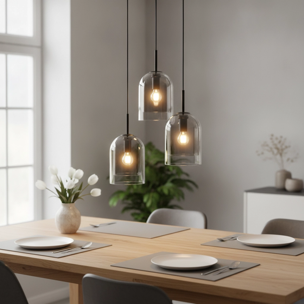 Pendant lamp Velor 3-light black round