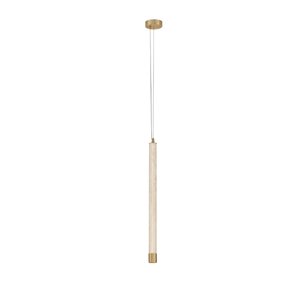 Modern pendant lamp Muse Gold with sand brown travertine Lyora 5212017495792