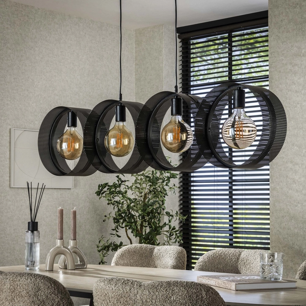 Country Pendant Lamp Ring charcoal - 4x E27 Lyora 8716803510982
