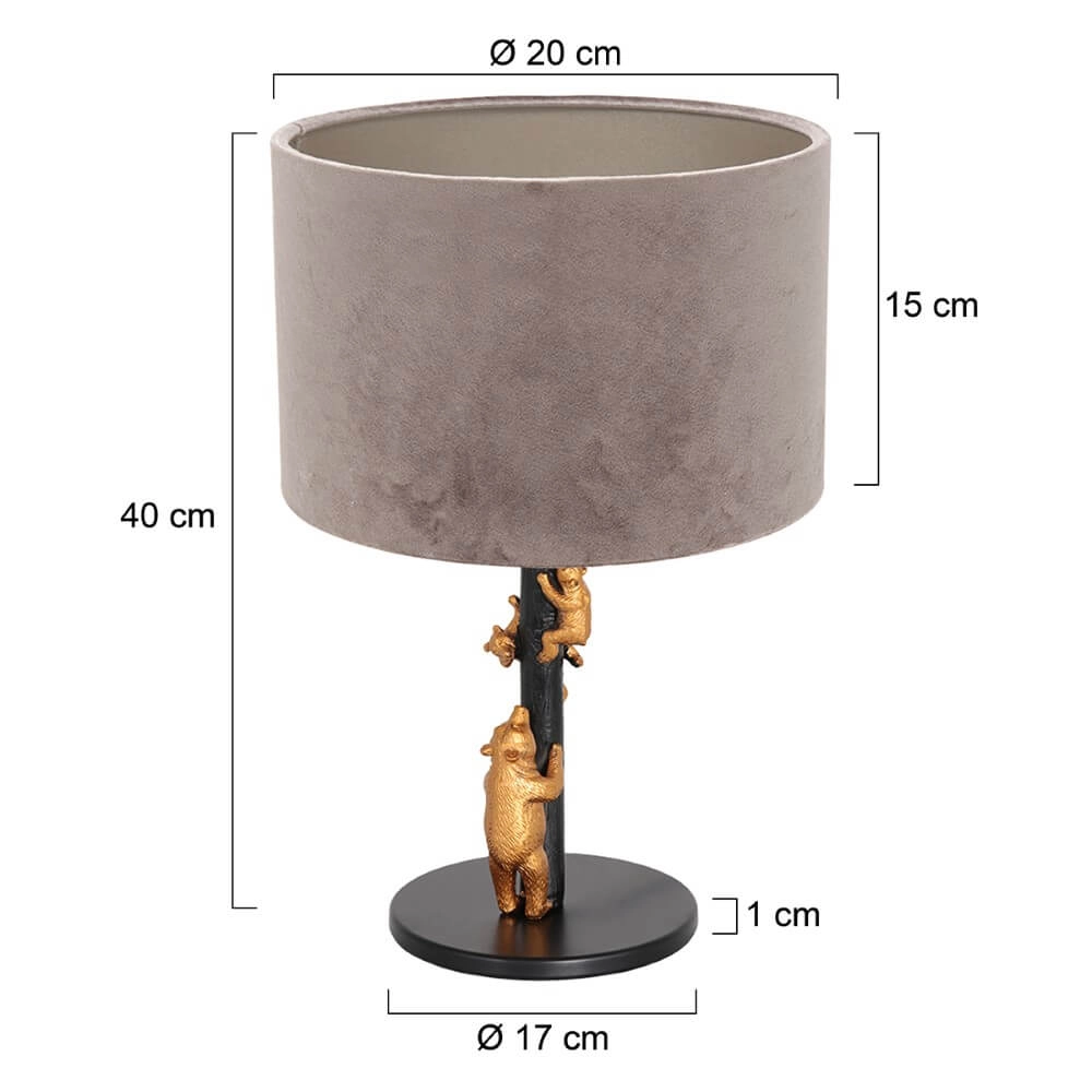 Design table lamp Animaux with grey velvet Steinhauer 8712746151909