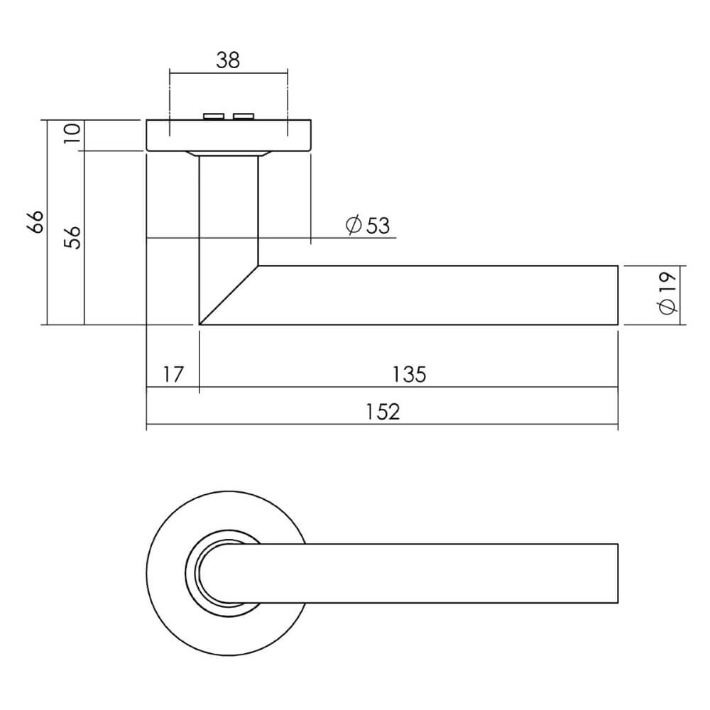Front door set Vurano round core pull protection stainless steel Intersteel 8714186408346