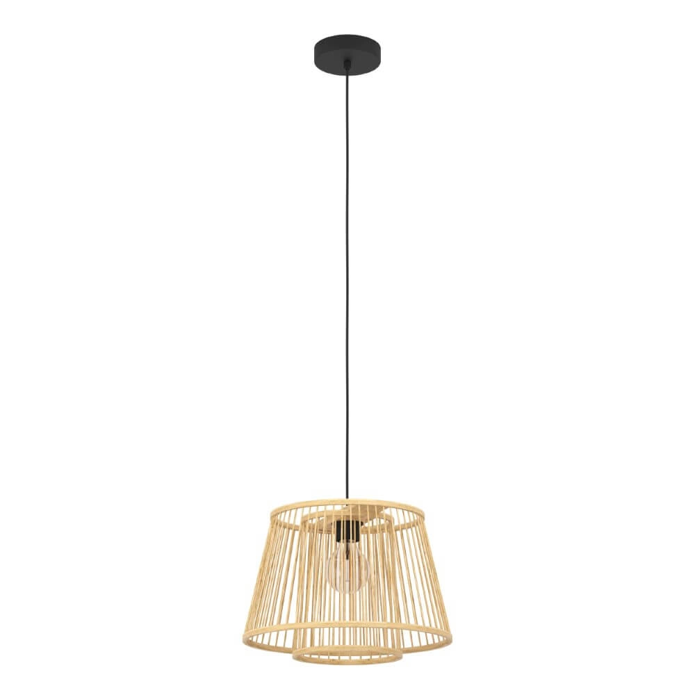 Wooden pendant lamp Hykeham Ø 38cm