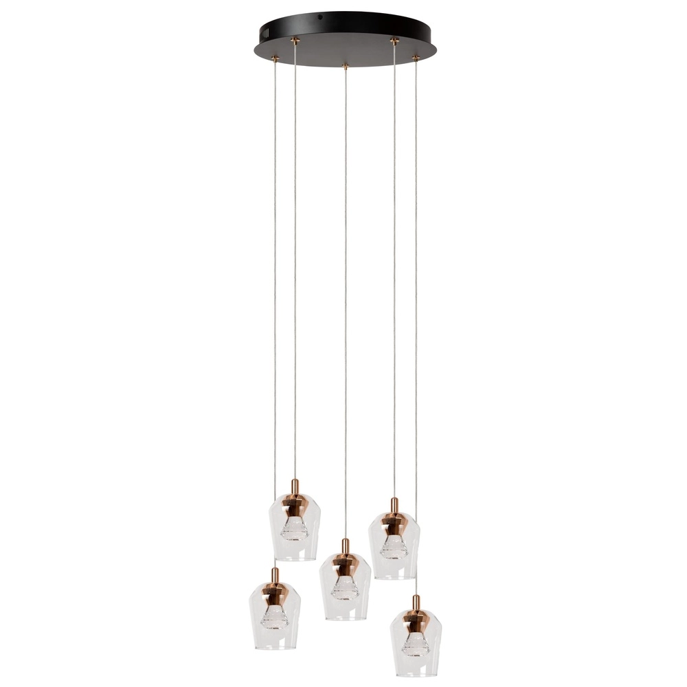 Unique pendant lamp Berliane 5-light round