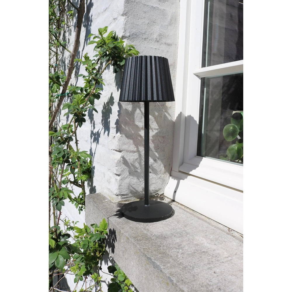 Rechargeable table lamp Justine black with charging station Lucide 5411212272171